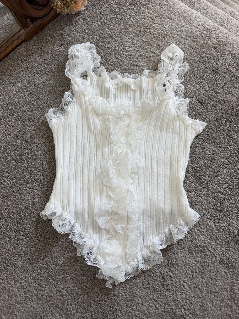 Oak + Fort Ruffled Lace Tank Top - Picture 2 of 3